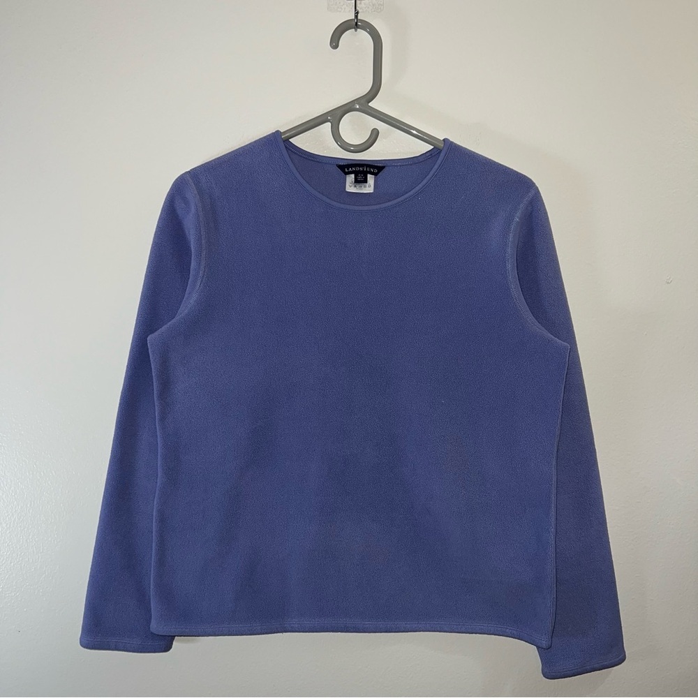 Lavender Lands’ End Fleece Crewneck women’s size medium 10-12